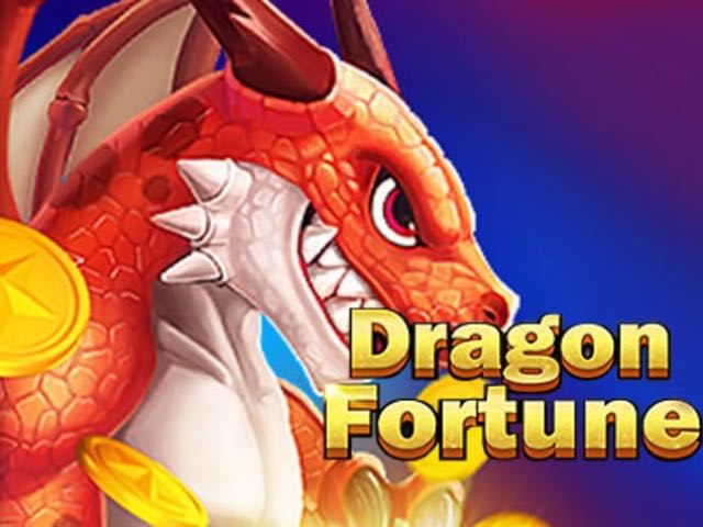 Dragon Fortune fish shooting game artwork by JILI, showing a red dragon and gold coins