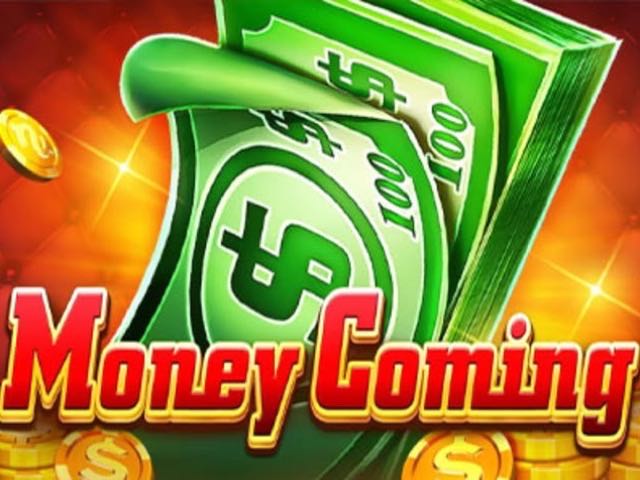Money Coming slot artwork by JILI, showing a stack of green banknotes